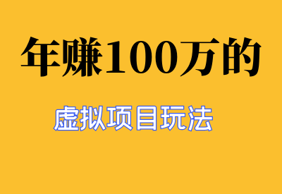 年赚100万的虚拟项目玩法，只要是人都可以做_华良副业网