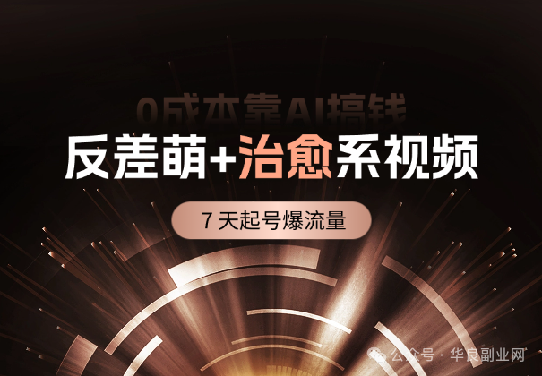 0成本靠 AI 搞钱！3 步做出反差萌+治愈系视频，7 天起号爆流量（附详细教程）_华良副业网