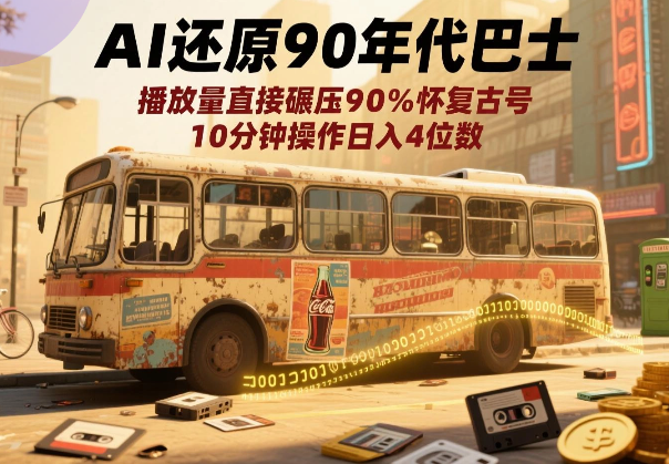 AI还原90年代巴士，一帧就让70后泪崩，播放量碾压90%怀旧号（附详细教程）_华良副业网