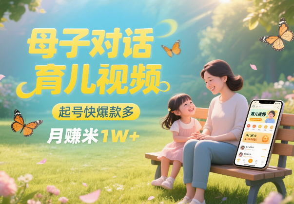 AI生成母子对话育儿类视频，起号快爆款多，小白宝妈轻松学(附详细视频教程)_华良副业网